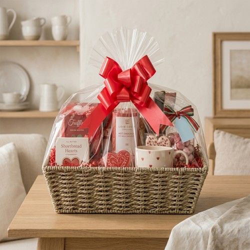 Wicker Gift Hamper Basket Kit with Shredded Paper, Make Your Own Gift Hamper