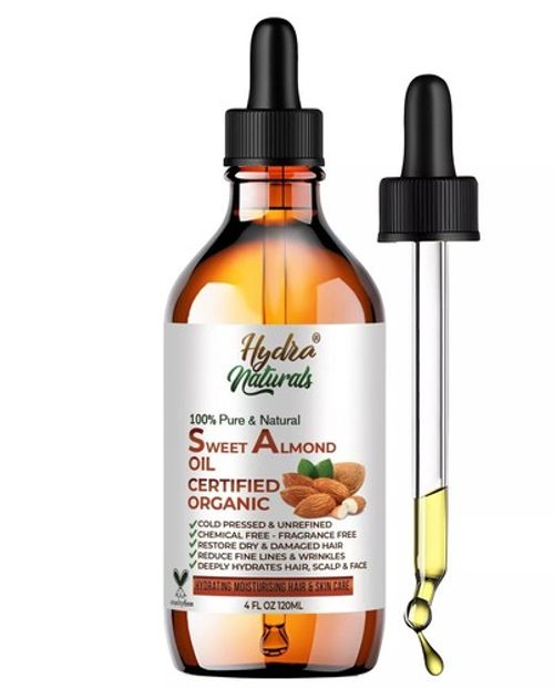 Sweet Almond Oil Certified Organic Cold Pressed For Face Dry Skin Damaged Hair 