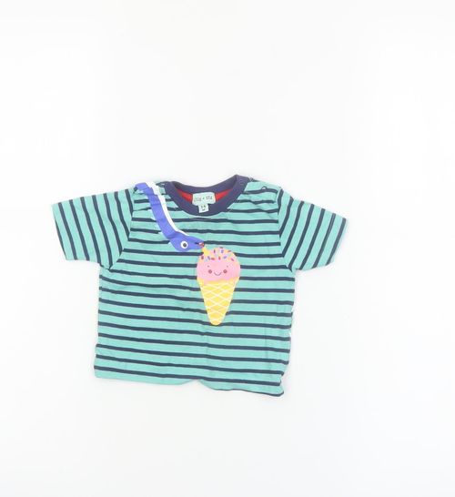 Unisex Baby & Toddler Lilly + Sid Size 3-6 Months Basic T-Shirt Blue Striped — image 2