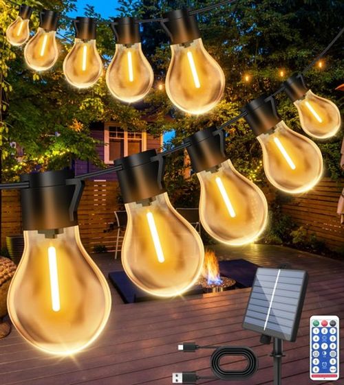 Solar Festoon Lights Outdoor 15M/50FT Solar String Lights Outdoor Garden 20