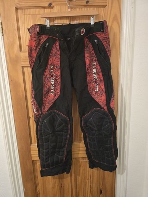 GI Sportz Paintball Race Paintball Trousers Pants Black amd red  Size Large 