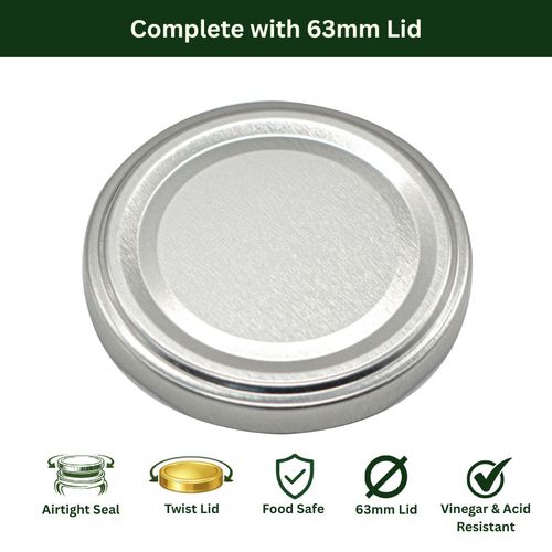 96 x 190ml Round Glass Jam Jars Lids Preserves Honey Pickle Chutney 8oz Deluxe — image 2