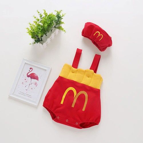 Kids Baby McDonald's Clothes Set Outfit Toddler Infant Romper Hat Long T-Shirt