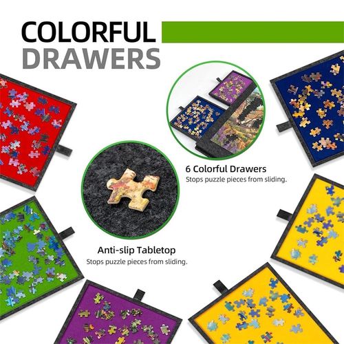 1000PCS Tilting Puzzle Board with 2in1 Designed Stand Cover Felt Mat w/ 6 Drawer — image 14