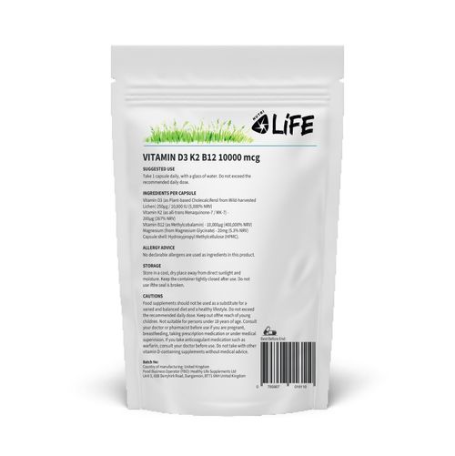 Vitamin D3 10000iu K2 MK7 Vitamin B12 10000mcg Best Natural Vegan Vit D3 — image 2