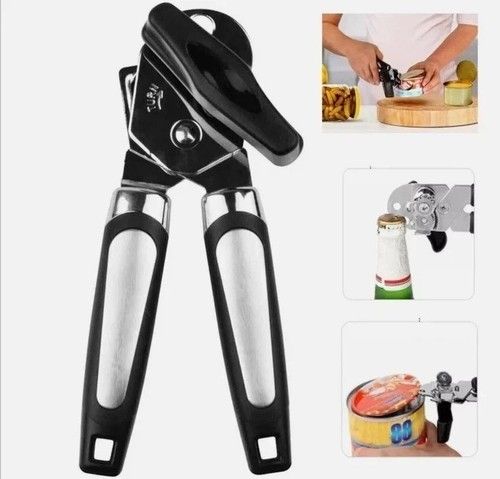 Heavy Duty Stainless Steel Tin Can Opener Cutter Easy Comfy Handle Grip Kitchen