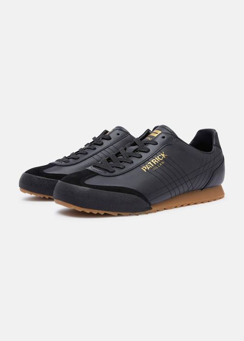 Patrick Villan Mens Trainers Casual Shoes Black Leather 80s Retro Design — image 1