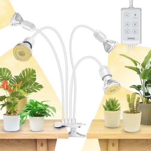 SANSI Clip LED Grow Light Full Spectrum 600W for Indoor Plants Veg Seedling Lamp