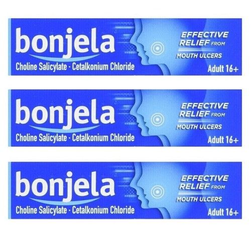 3x Bonjela 15g Mouth Ulcer Treatment Gel Sugar Free Fast Pain Relief 16+