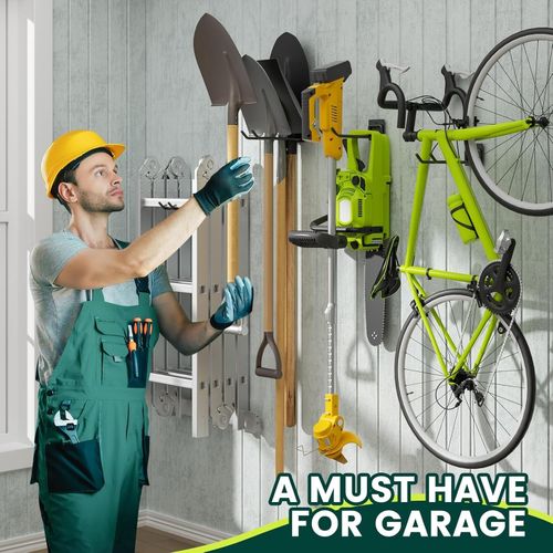 2x Heavy Duty Garden Tool Storage Rack Wall Mounted Garage Shed Organiser Hooks — image 4