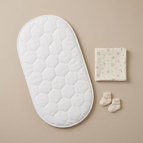 Quilted Breathable Pram Mattress Carrycot pram mosses basket- Oval (72x32x4) — image 1