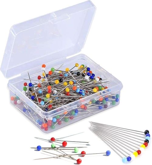Sewing Pins - 100 Pack, Coloured Heads, Dressmaking & Quilting Pins — image 1