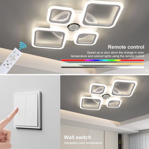 60W Ceiling Light with Remot RGB Dimmable Bluetooth Speaker Music Ceiling Lamp — image 7