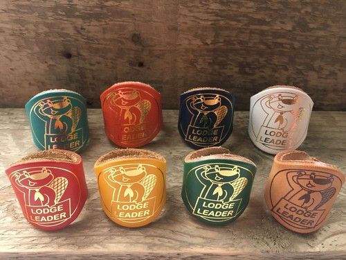 LEATHER SCOUT WOGGLE - LODGE LEADER BEAVER SCOUT WOGGLES (Choice of Colours )