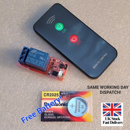 1 Channel 12V Latching Remote Control Wireless Relay Board Module 🇬🇧 UK 