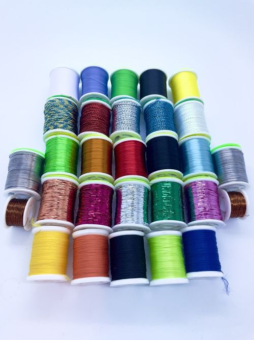 29pc Fly Tying Materials Kit Thread Floss Tinsel Wire Poly Dub Large Spools — image 2