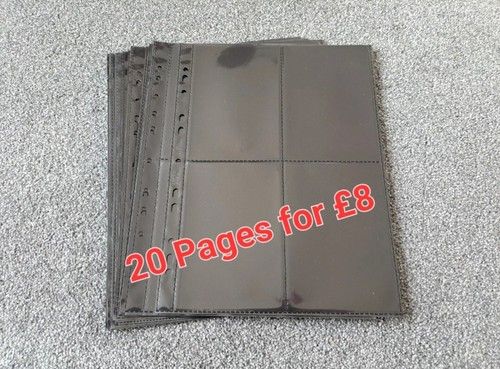 Arrowfile RA8315B 20 PAGES BLACK 6x4''pocket refill sleeves used 