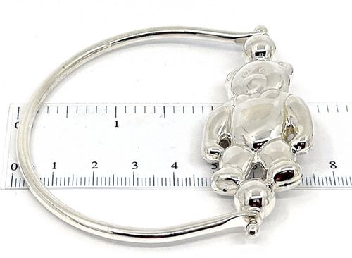 Spinning Baby Rattle Teddy Bear Edwardian Style 925 Sterling Silver English — image 5