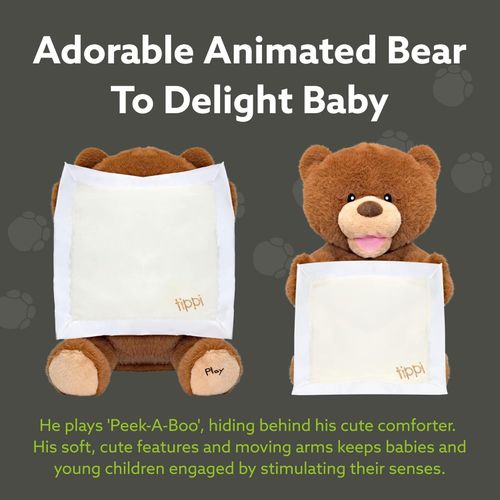 Tippi Peek a Boo Teddy Bear Toy - Interactive Talking Teddy With Comforter — image 7