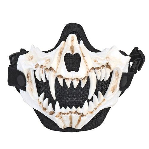 WST Tactical Half Face Mask Fangs Cosplay Airsoft Mask Hunting Mask Halloween 