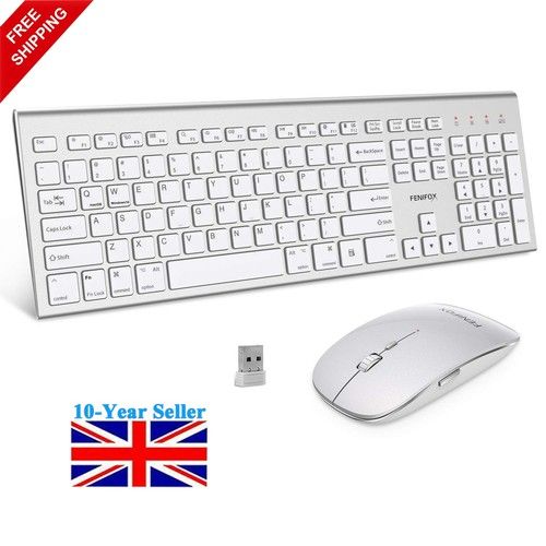 Full-Size Dual System Switching Double Ergonomic USB Wireless Keyboard and Mouse