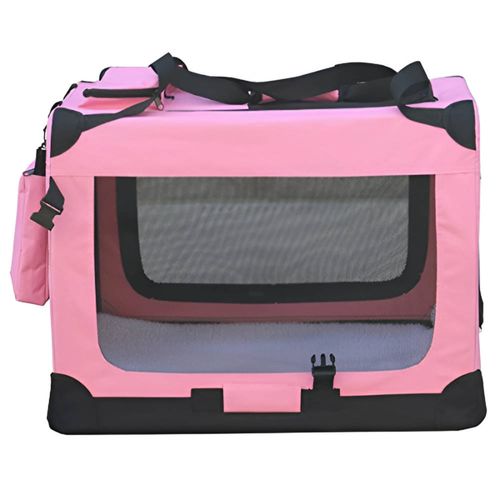 HugglePets Fabric Dog Crate Puppy Carrier - Cat Travel Cage Carry Pet Bag 4 Size — image 5