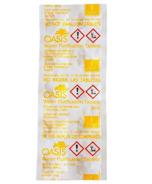 100 OASIS WATER PURIFICATION TABLETS 8.5mg BRITISH PURIFYING TRAVEL EXP 2027 — image 2