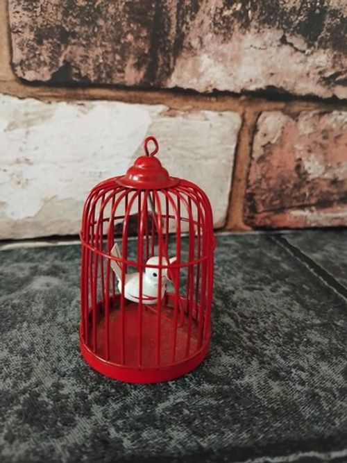 Sindy Barbie Doll Size Bird in a Cage House Pet Decoration Vintage 1/6th Scale