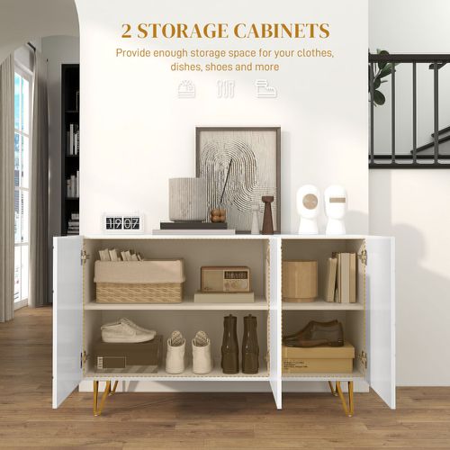 HOMCOM Storage Cabinet, Sideboard with Adjustable Shelves, White — image 7