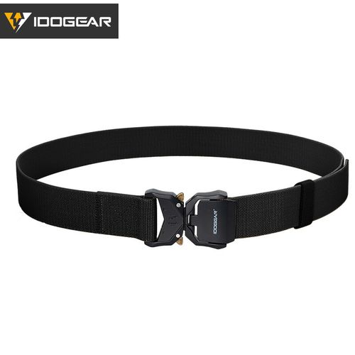 IDOGEAR Tactical Belt Metal Buckle Adjustable Elastic Waist Belt Fast Release BK — image 1