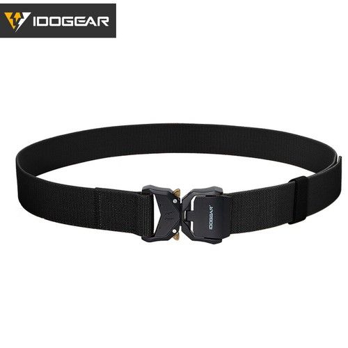IDOGEAR Tactical Belt Metal Buckle Adjustable Elastic Waist Belt Fast Release BK
