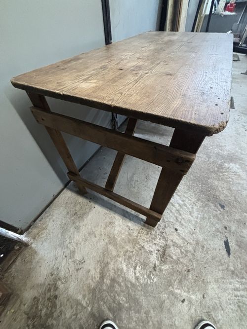 Vintage trestle table real hard wood — image 4