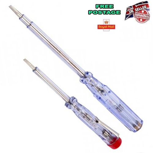 2PC ELECTRICAL MAINS VOLTAGE TESTER ELECTRICIANS INSULATED SCREWDRIVER — image 1