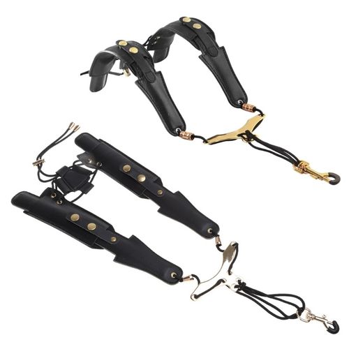 Saxophone Shoulder Neck Strap Adjustable Sax Black Double Shoulder Strap Harness — image 2