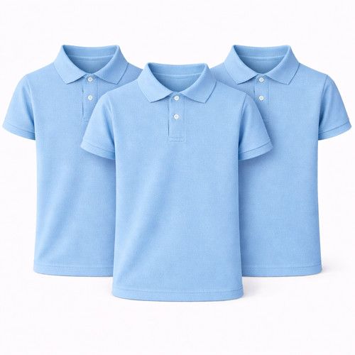Kids School Uniform Polo Shirts Pack of 3 Boys Girls Soft Polycotton T-Shirts