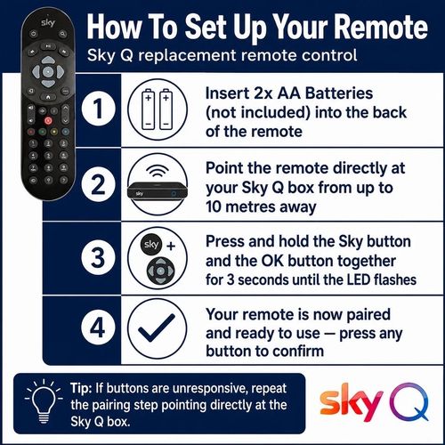 Replacement  SKY Q Remote Control - Compatible with Sky Q 1TB or 2TB box — image 9