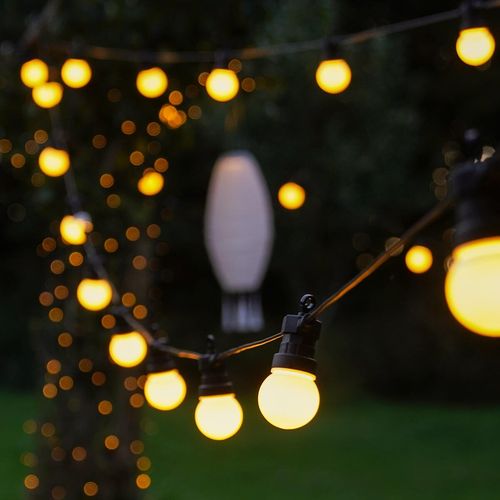 ConnectGo® Connectable Outdoor LED Festoon Frosted Plug In Wire String Lights — image 4