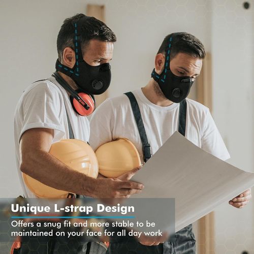 BASE CAMP M Plus Dust Mask, Breathable Reusable Face Mask One Size, Black — image 6