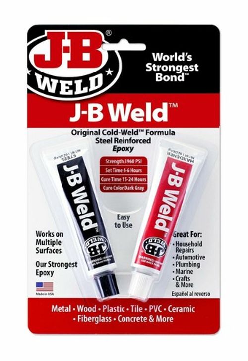 JB Weld Original Cold Weld Steel Reinforced Epoxy Metal Wood Plastic PVC Glue
