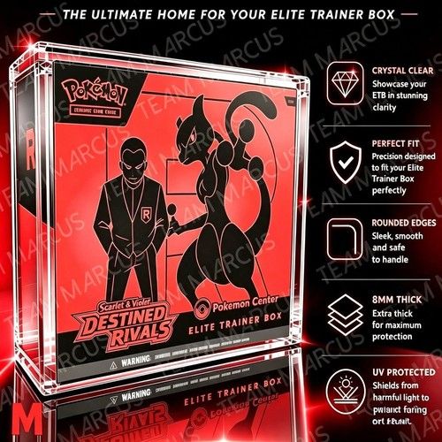 Pokemon Elite Trainer Box ETB 8mm Acrylic Magnetic Display Case UV