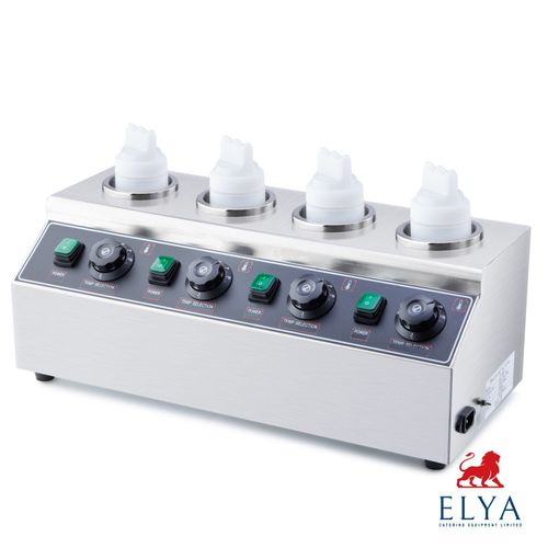 Commercial 4 Bottle Electric Sauce Warmer Hot Chocolate Heating Machine — image 1