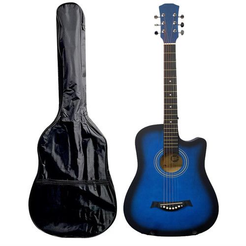 ACOUSTIC GUITAR FOR ADULTS BEGINNERS CUTAWAY HARDWOOD NEW 38" INCH FULL SIZE 