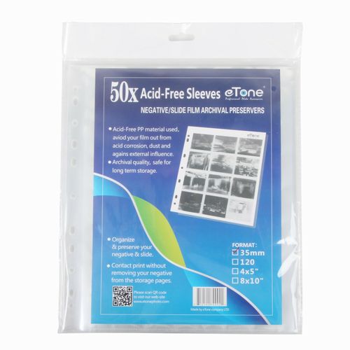 50 Sheets 135 35mm Acid-free Archival Storage Pages Sleeves Slide Film Negative — image 6