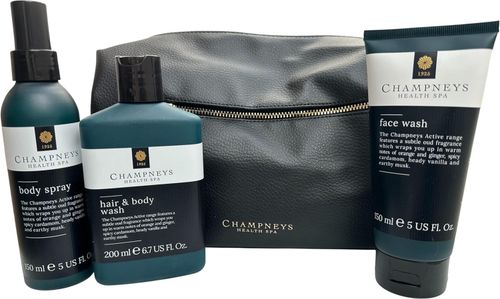 Champneys Recharge Kit Wash Bag Mens Christmas Gift Set Rare Premium Wash Spray — image 1