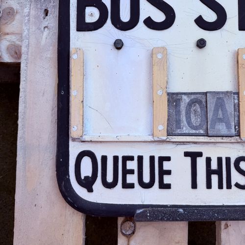 Original Vintage Double Sided Request Bus Stop Sign Route 10B British Transport — image 9
