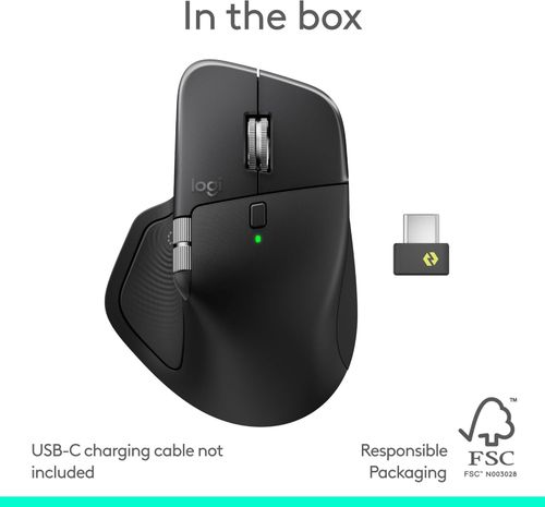 Logitech MX Master 4 Mouse Ergonomic Wireless Bluetooth Win Mac Graphite 2YR WTY — image 11