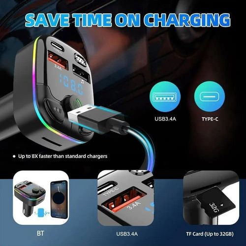 Car wireless Bluetooth FM Transmitter MP3 Player USB Car Charger Adapter UK — image 4