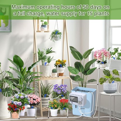 Automatic Drip Irrigation Plant Watering System Kit with Timer Garden Greenhouse — image 9