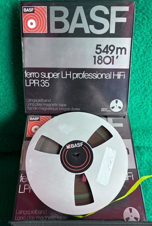 BASF REEL TO REEL SUPER LH 7"/18cm METAL SPOOL IN DELUXE LIBRARY CASE FREEPOST