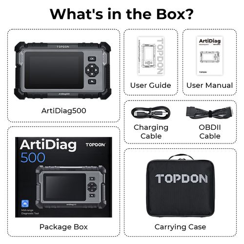 2026 TOPDON ArtiDiag500 OBD2 Scanner ABS SRS Car Diagnostic Tool Code Reader UK — image 15